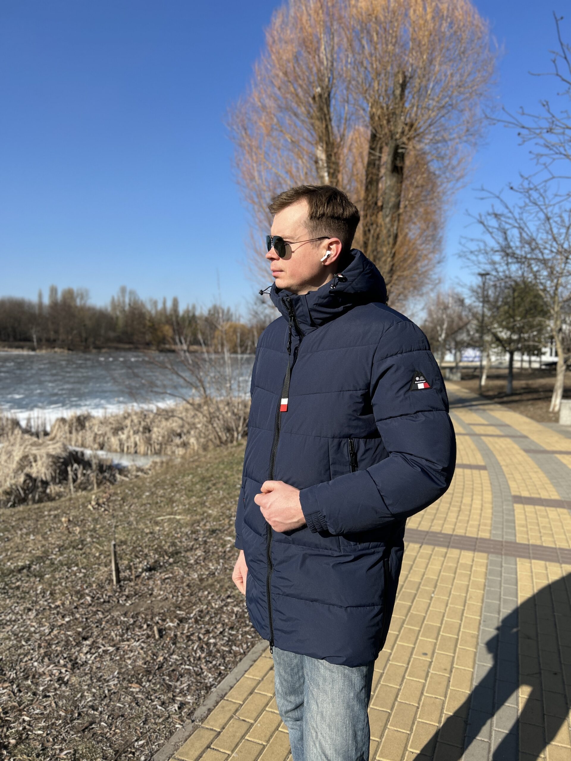 Чоловічий довгий синій пуховик Snowimage з біо-пухом до -20°C - Зображення 6