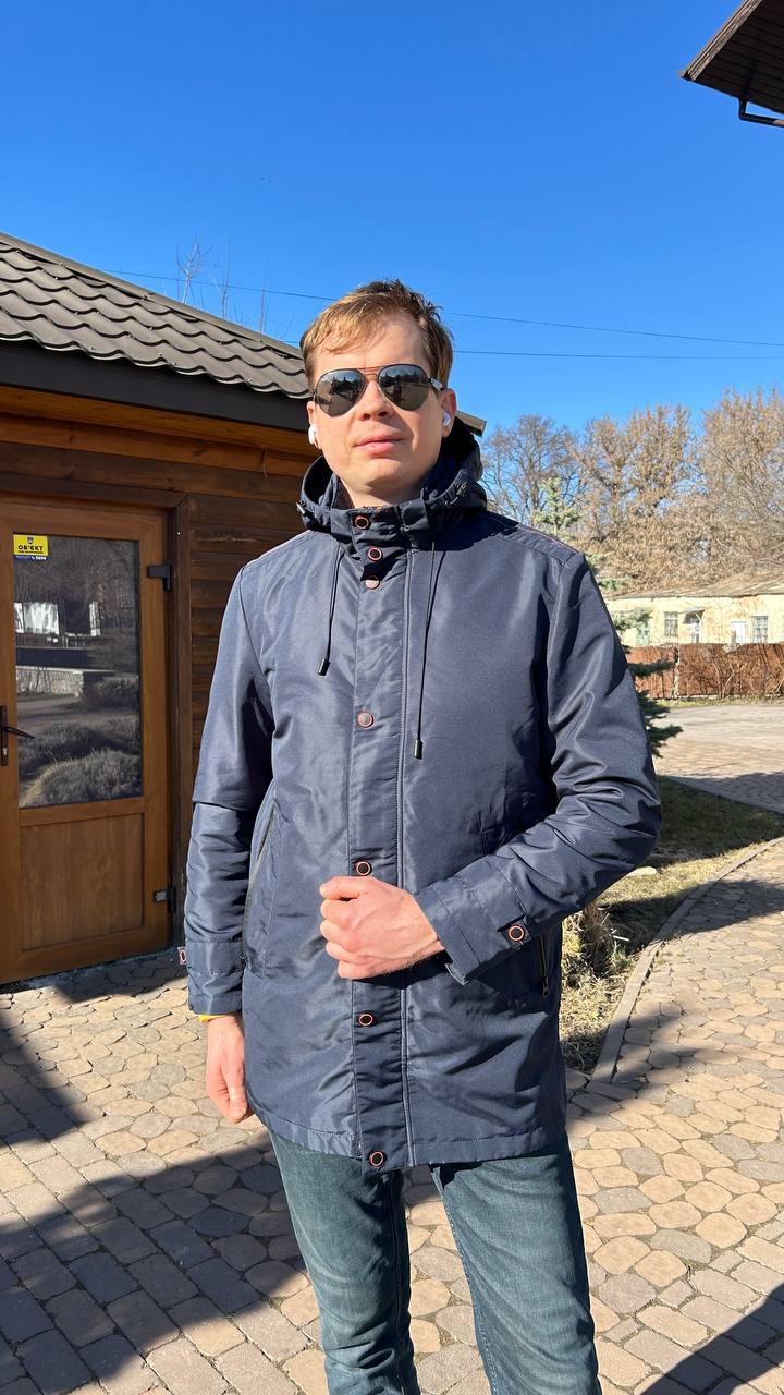 Чоловіча парка Snowimage синя демисезонна зі з'ємним капюшоном - Зображення 8